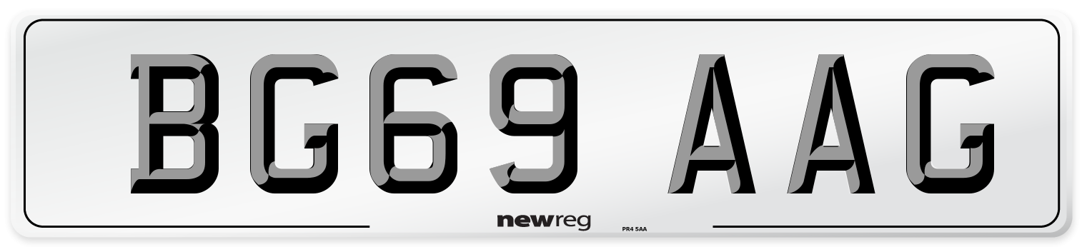 BG69 AAG Number Plate from New Reg